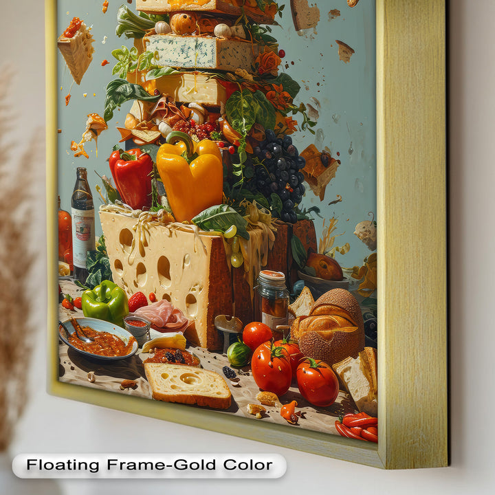 Cheese Tower Symphony – Explosives Gourmet-Fantasy-Food-Gemälde