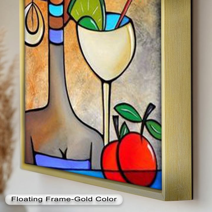 Tropical Gaze – Lebendiges Cocktail Muse Picasso Ölgemälde