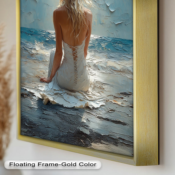 Whispers of the Tide – Serene Ocean Abstract Oil Painting