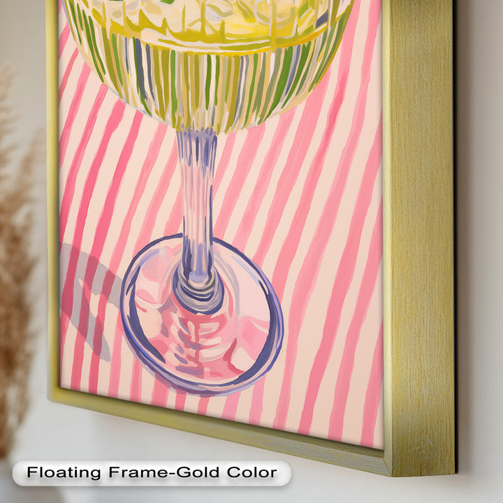 Lime Cocktail Pop Art – Modern Pink Kitchen Decor Oil Painting