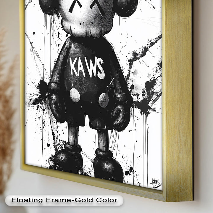 Black & White Figure – KAWS Graffiti Oil Painting