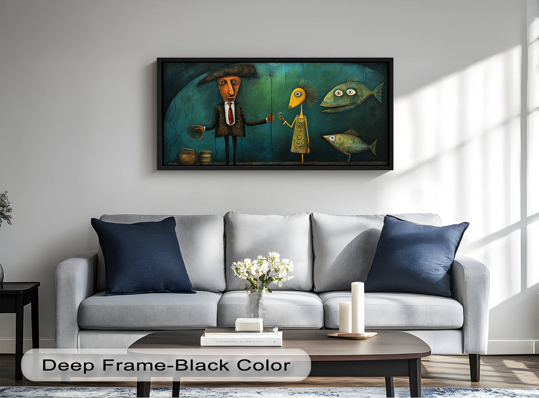 Underwater Toast – Whimsical Surrealist Picasso Oil Painting