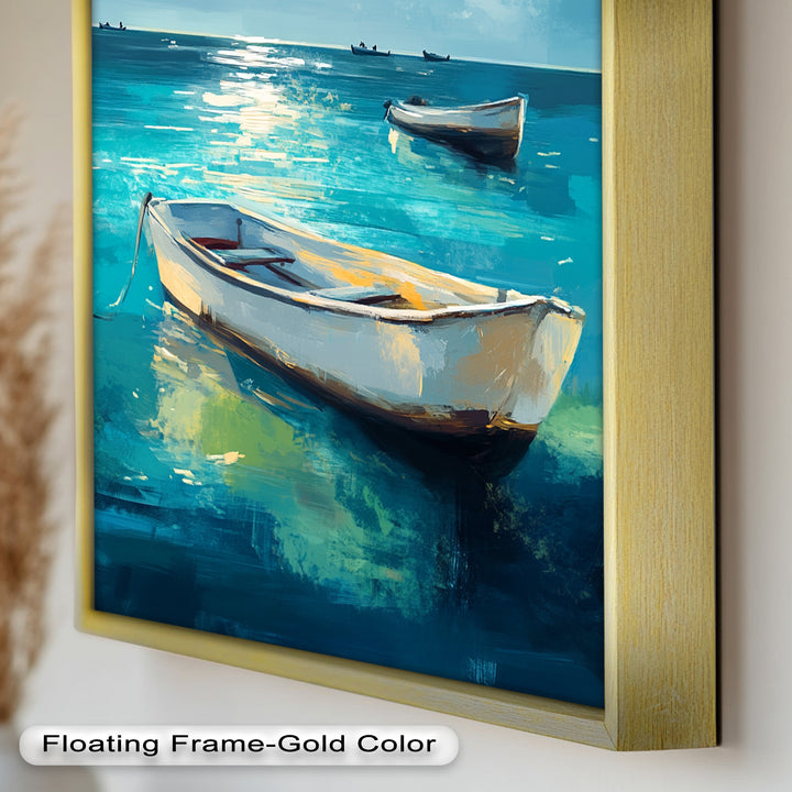 Still Waters at Sea – Boat Oil Painting