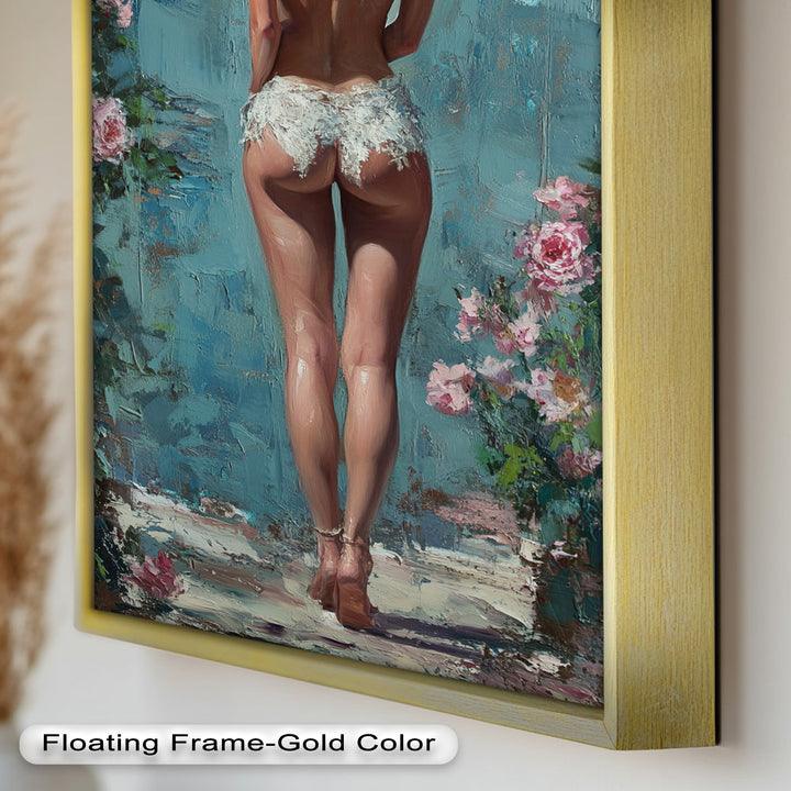Garden Muse – Romantic Floral Nude Oil Painting
