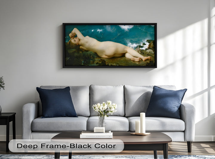 Sirensong Repose – Mythological Nude Beside the Sea Oil Painting