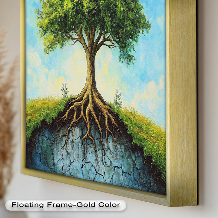 Firmly Planted – Tree of Faith with Roots Oil Painting