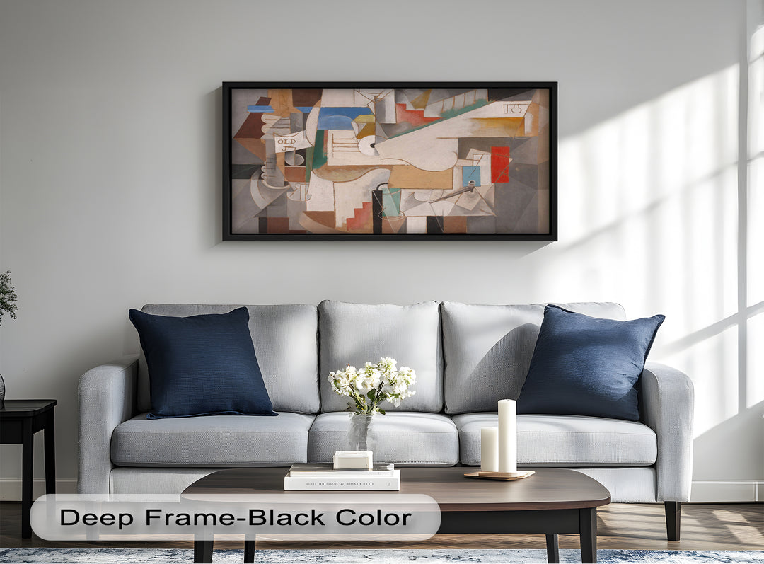 Geometric Cubist Composition Wall Art – Abstract Oil Painting