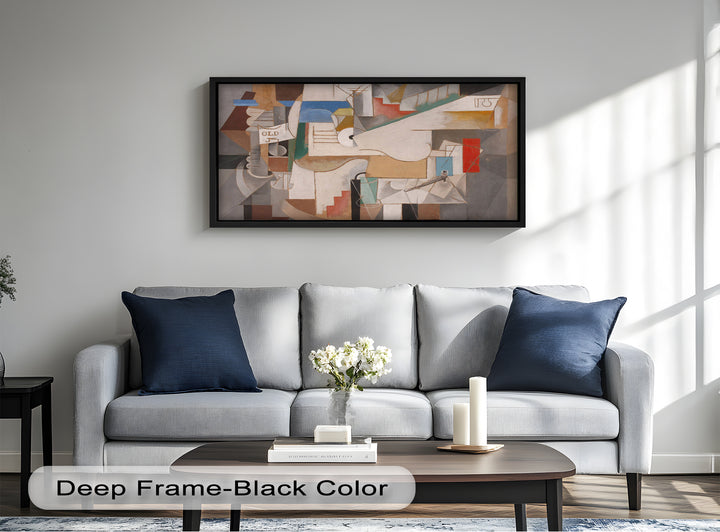 Geometric Cubist Composition Wall Art – Abstract Oil Painting