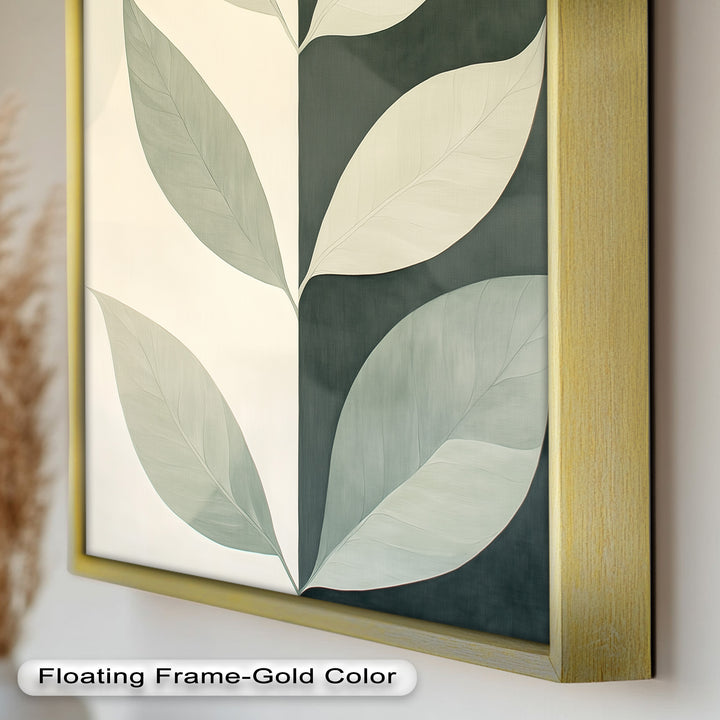 Minimalist Leaf  – Monochrome Botanical Oil Painting