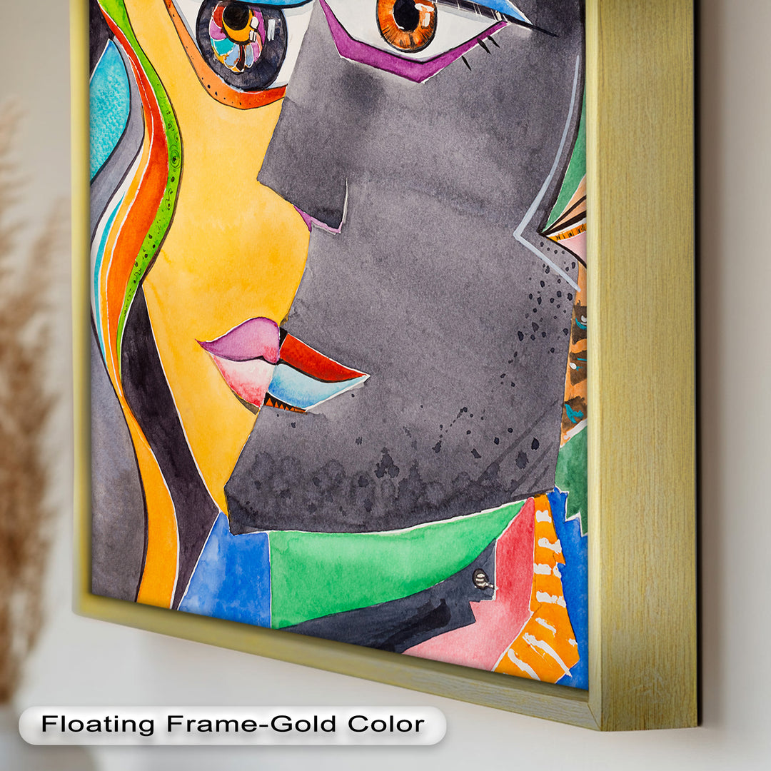 Dual Visions – Vibrant Abstract Faces Picasso Oil Painting