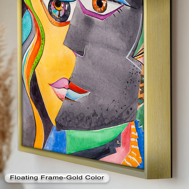 Dual Visions – Vibrant Abstract Faces Picasso Oil Painting
