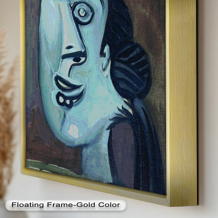 Twilight Reflections – Blue Cubist Woman Picasso Oil Painting
