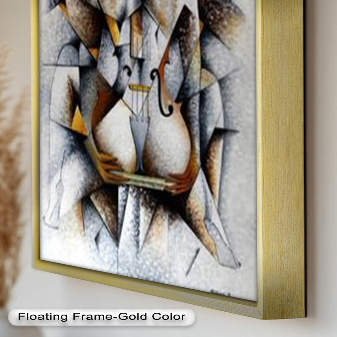 Cubist Harmony – Abstract Nude with Violin Motif Picasso Oil Painting