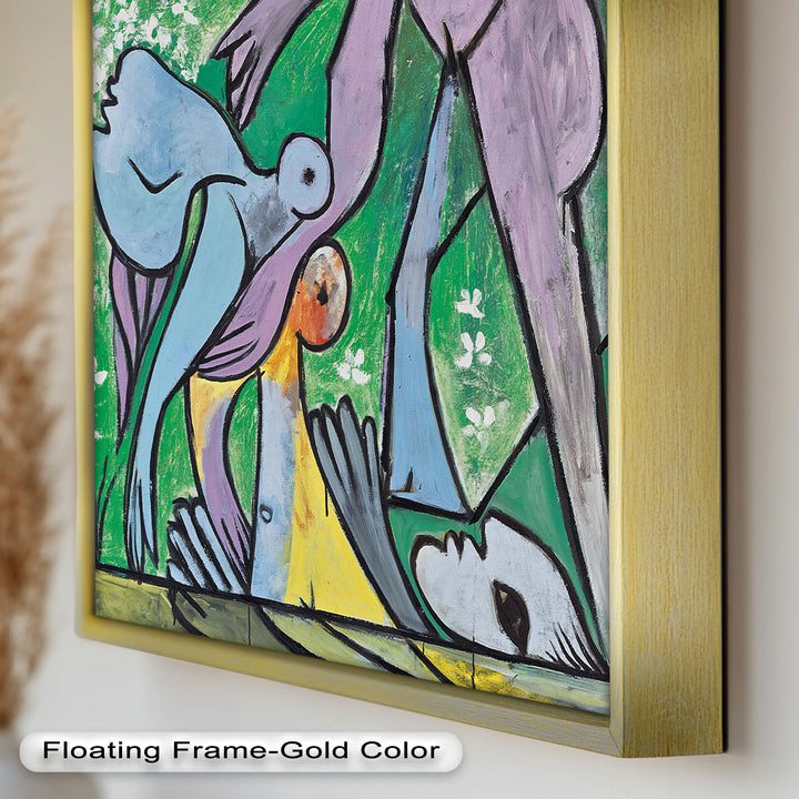 Reclining in Nature – Picasso-Inspired Abstract Nude Oil Painting