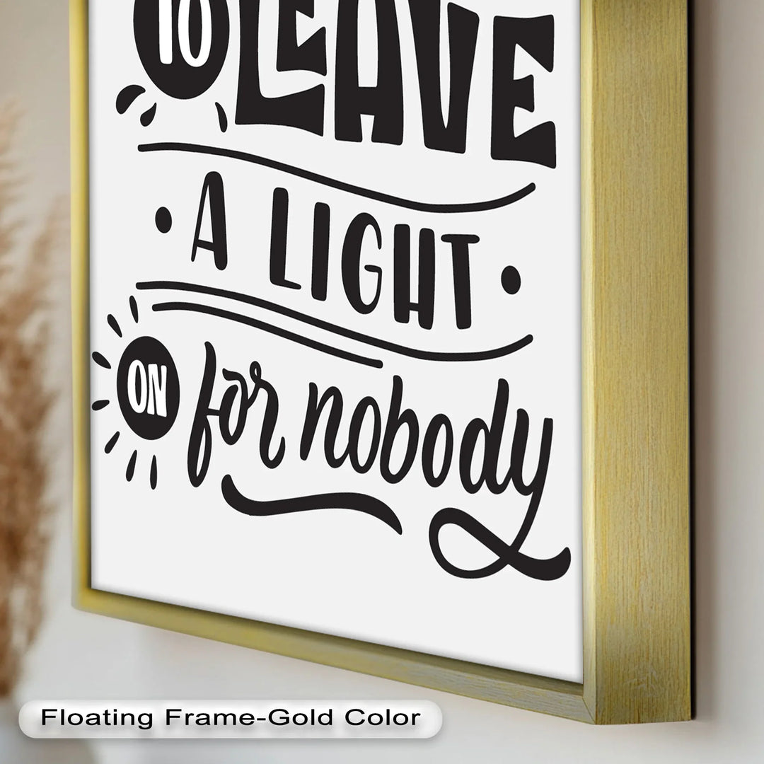 Leave a Light On – Typography Oil Painting - MyPhotoStation
