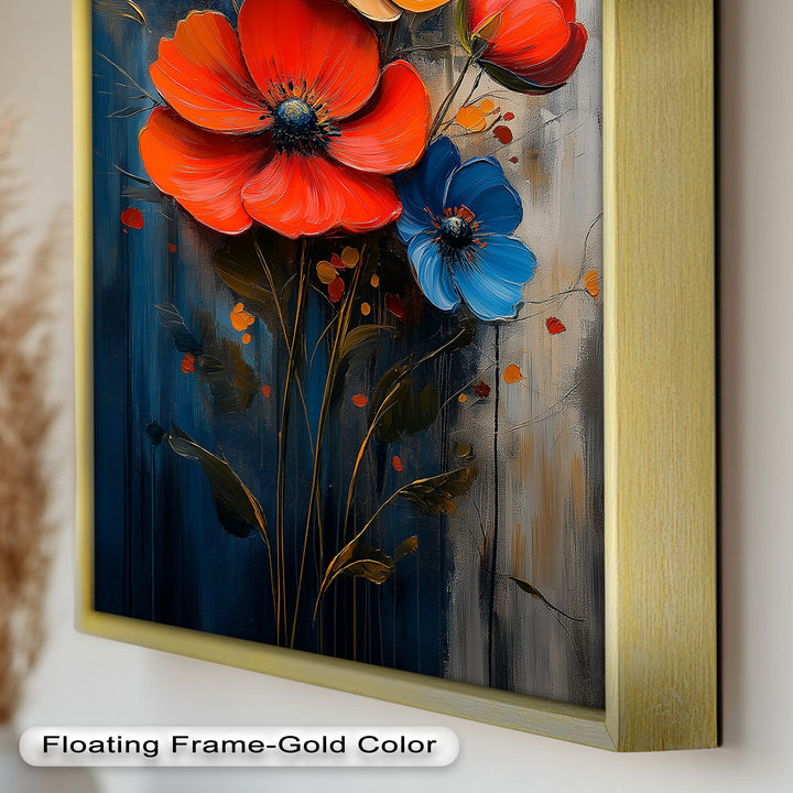 Colorburst Petals – Bold Poppy Bouquet Flower Oil Painting