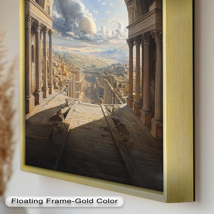 Celestial Archway over an Ancient Metropolis – Renaissance Oil Painting