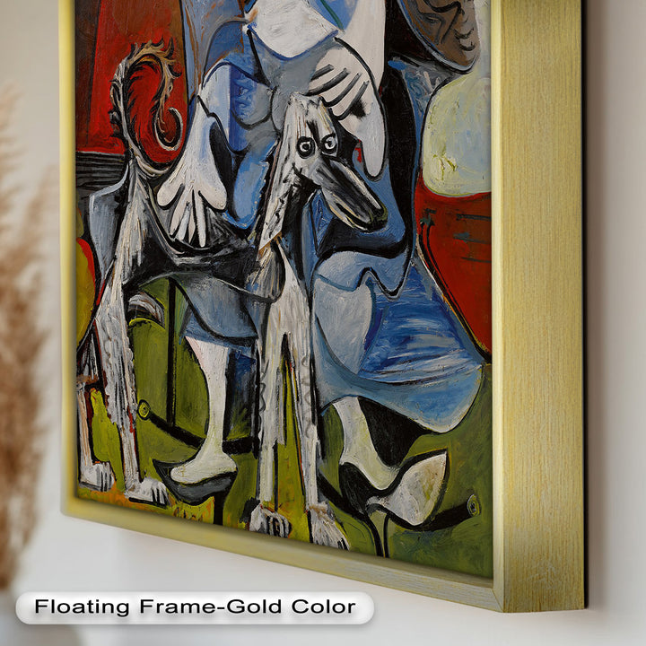 Loyal Companion – Picasso Style Woman with Dog Oil Painting