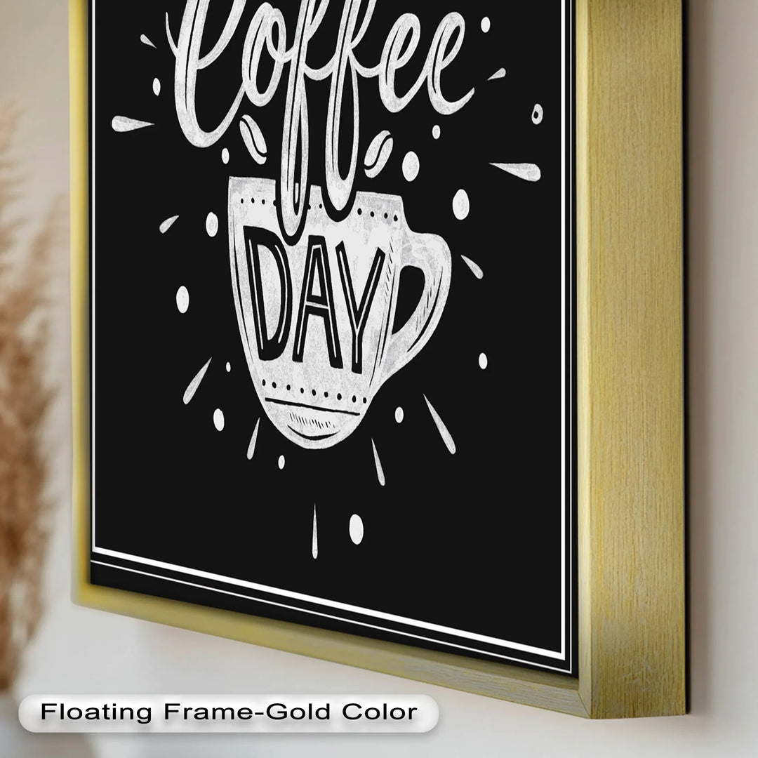 Happy Coffee Day – Fun Typography Oil Painting - MyPhotoStation