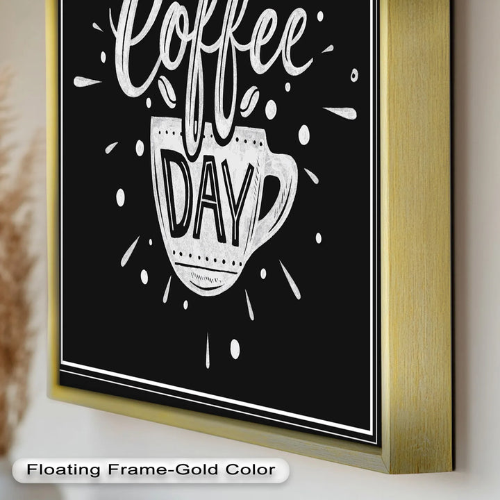 Happy Coffee Day – Fun Typography Oil Painting - MyPhotoStation