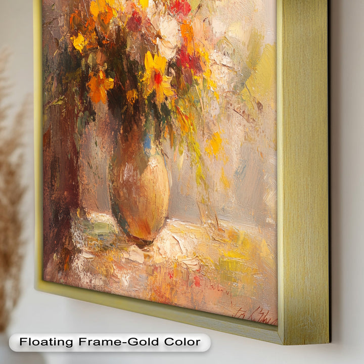 Sunlit Harmony – Vibrant Wildflower Still Life Flower Oil Painting