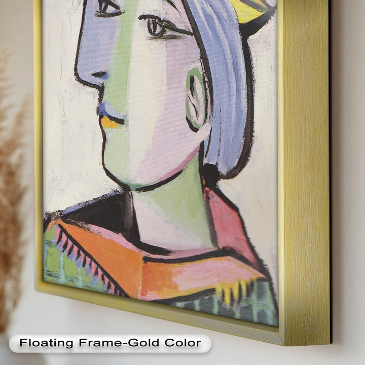 Tranquil Gaze – Picasso-Inspired Side Profile Oil Painting