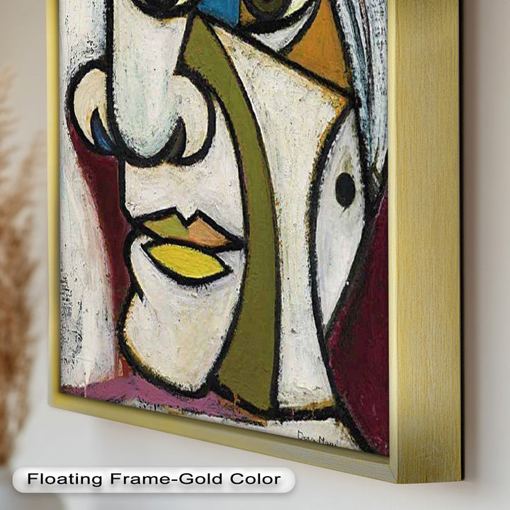 Bold Gaze – Geometric Abstract Portrait Picasso Oil Painting