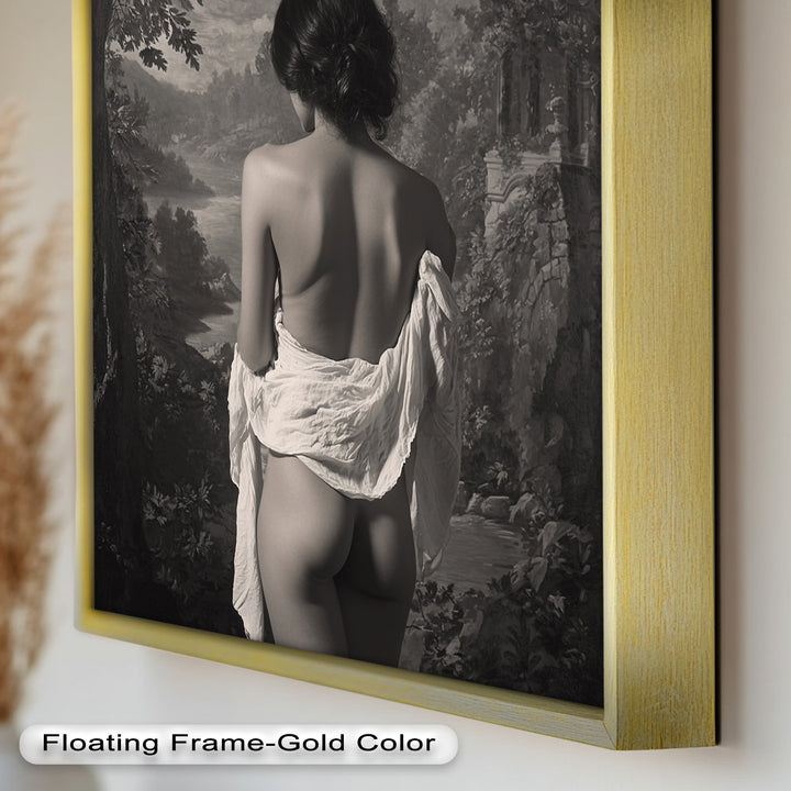 Silent Reverie – Classical Nude in Monochrome Oil Painting