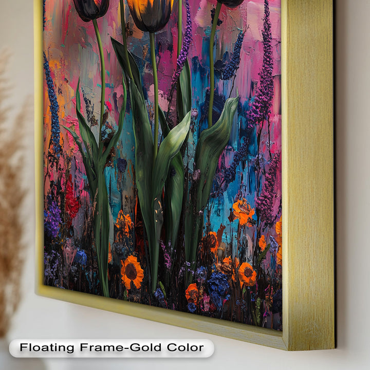 Colorful Tulip Garden - Flower Oil Painting