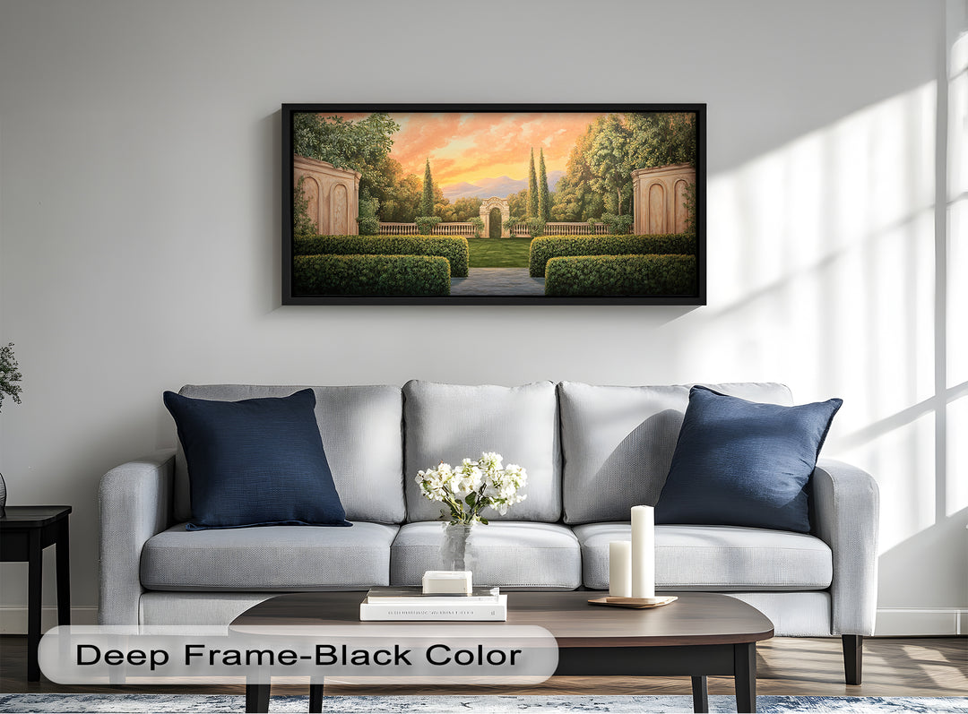 Sunset Garden Gateway – Classical Landscape Oil Painting