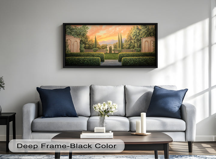 Sunset Garden Gateway – Classical Landscape Oil Painting