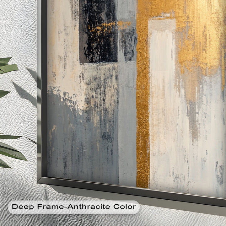 Golden Edge Abstract – Moderne Ölgemälde