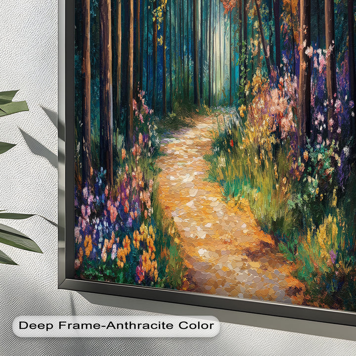 Colored Autumn Forest – Vibrant Oil Painting