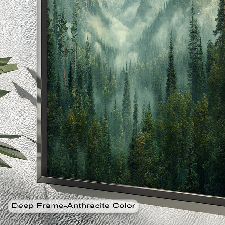 Misty Mountain Forest - Framed Oil Paintings