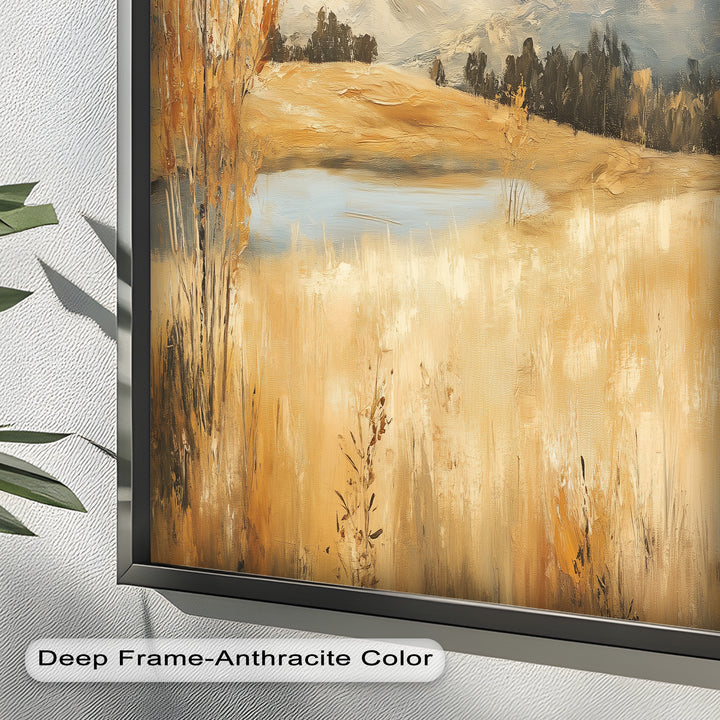 Wheat Fields Autumn Landscape – Golden Serenity Oil Painting