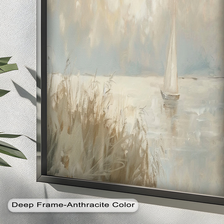 Lake Sailboat – Tranquil Waterscape Oil Painting
