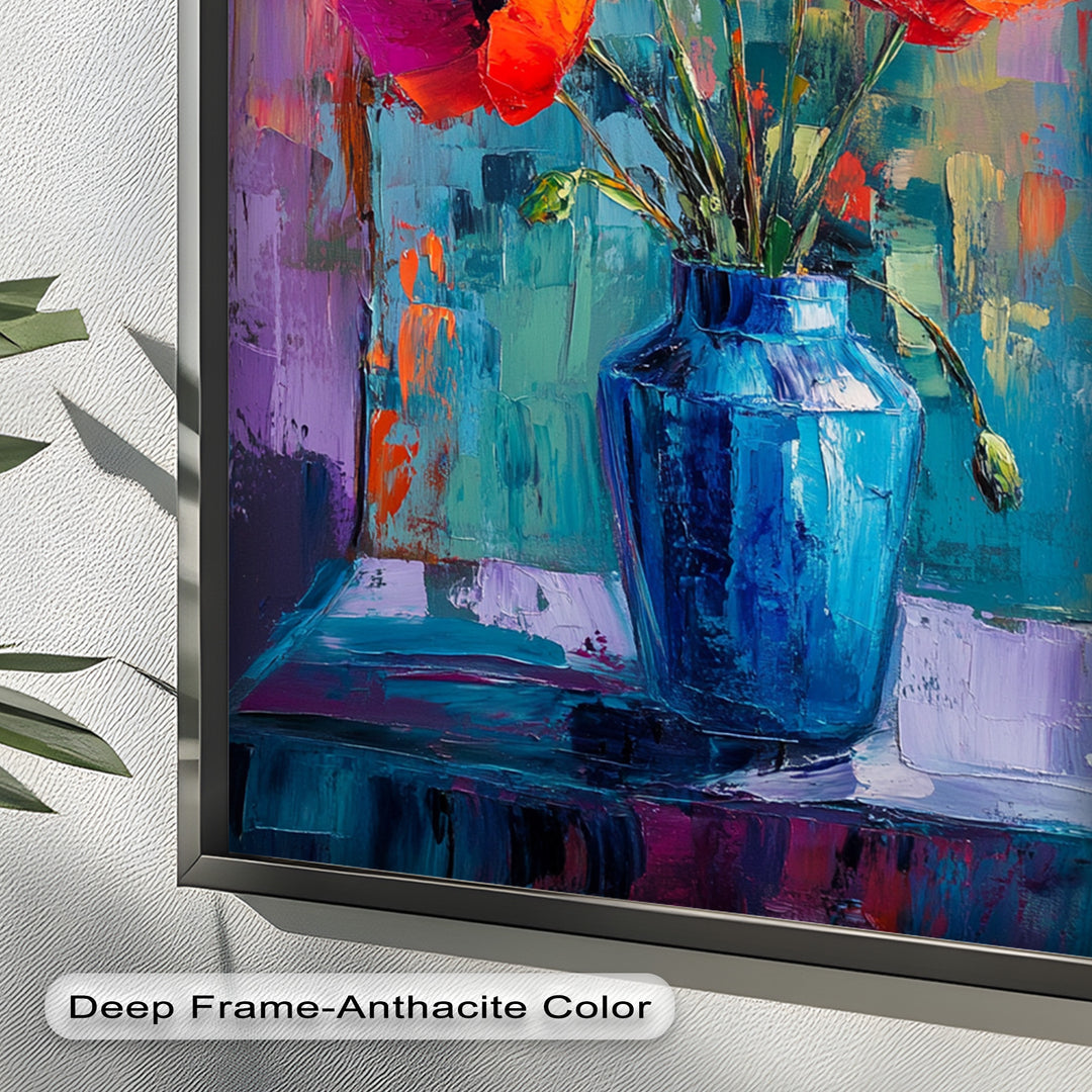 Crimson Blooms – Poppy Flower Oil Painting