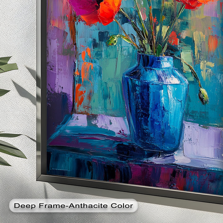 Crimson Blooms – Poppy Flower Oil Painting
