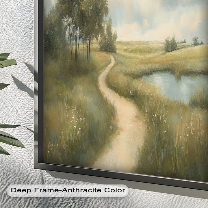 Landweg Landschaft Wandkunst – Pastorales Ölgemälde