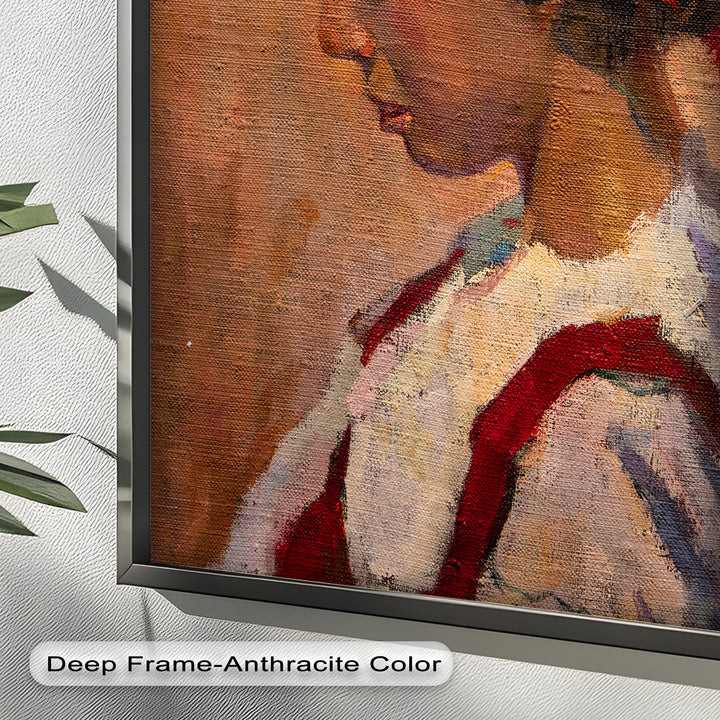 Side Portrait of a Young Woman in Red Ribbon - Picasso Oil Painting
