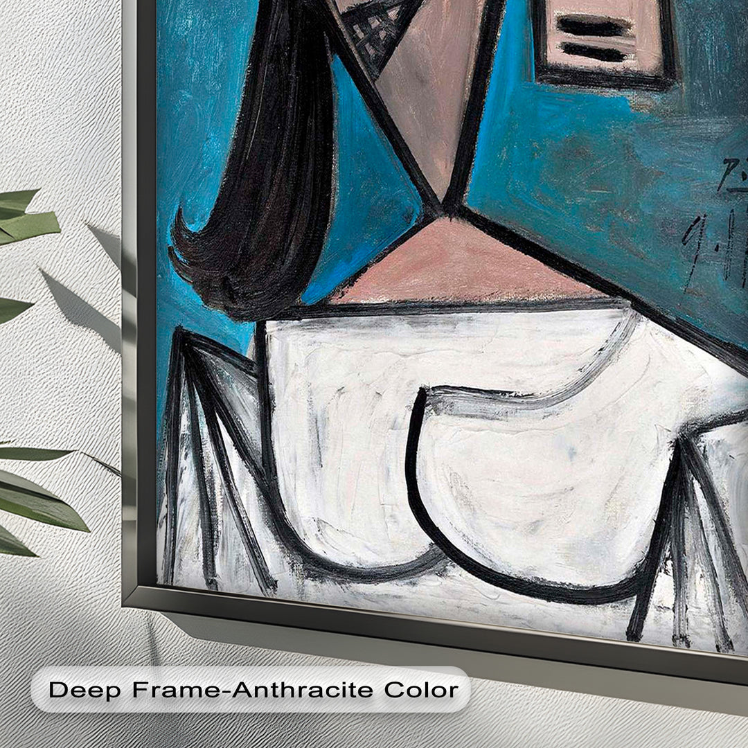 Angular Expression – Cubist Woman in White Dress Picasso Oil Painting