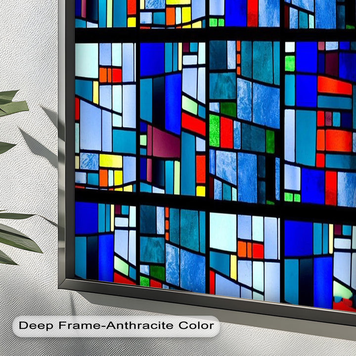 Moderne geometrische Wandkunst – gerahmtes Ölgemälde