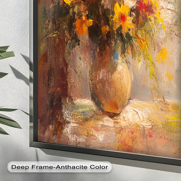 Sunlit Harmony – Vibrant Wildflower Still Life Flower Oil Painting