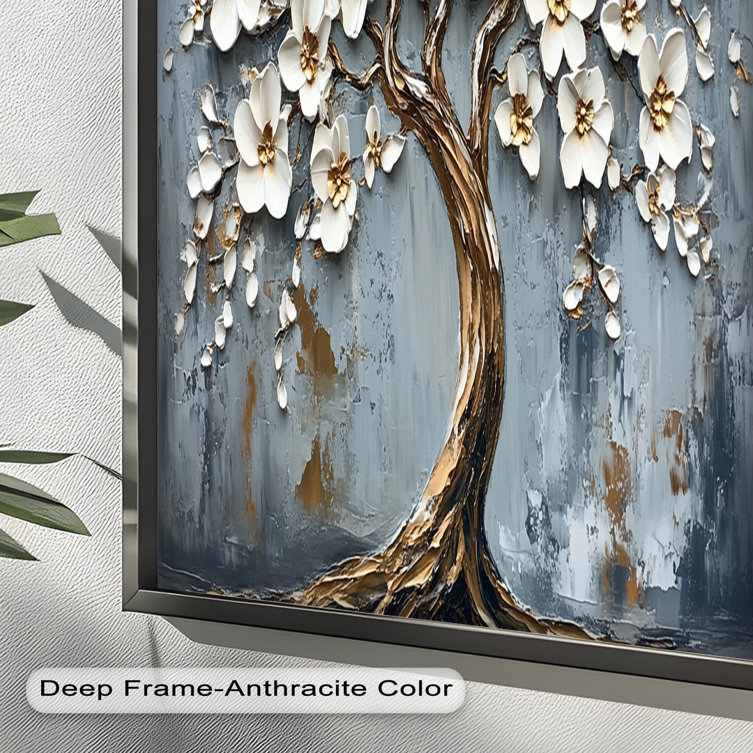 Golden Blossom Tree – Floral Oil Painting