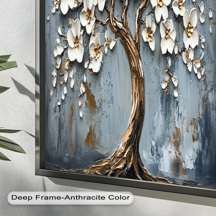 Golden Blossom Tree – Floral Oil Painting