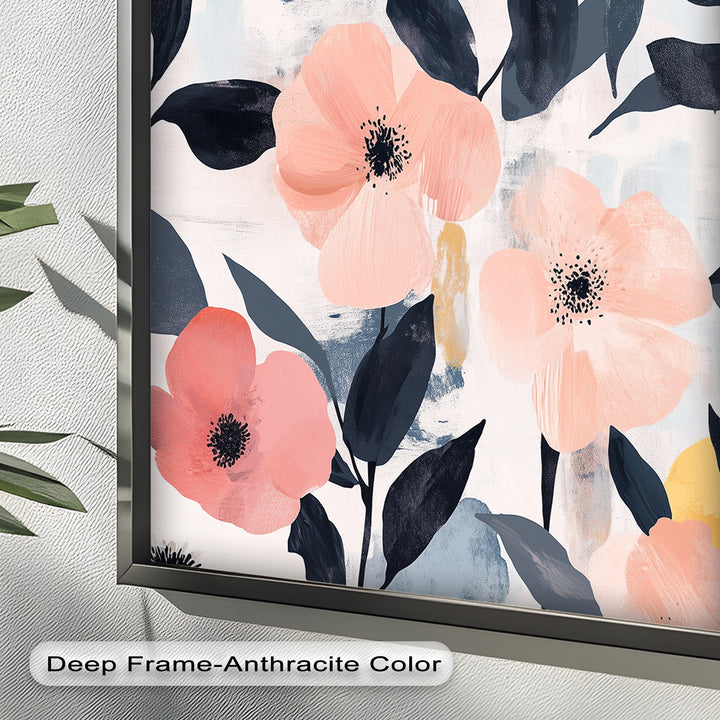 Soft Harmony – Peach and Mustard Floral Oil Painting