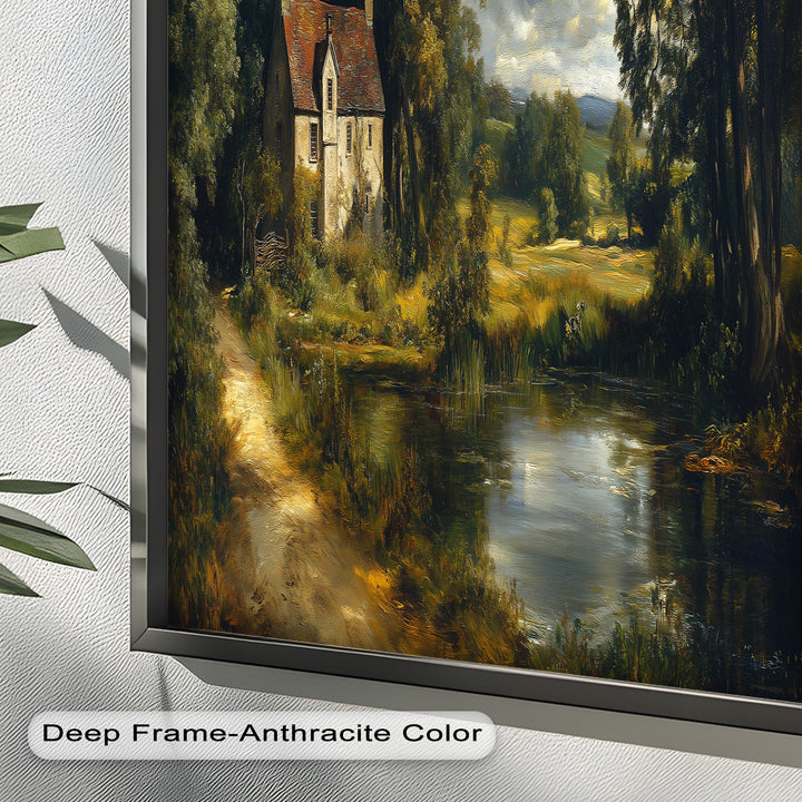 Rustic English Cottage – Charming Countryside Oil Painting