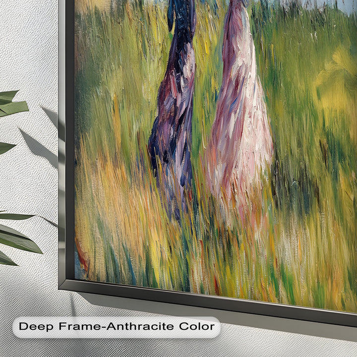 Ladies with Parasols in a Sunlit Meadow – Impressionist Oil Painting