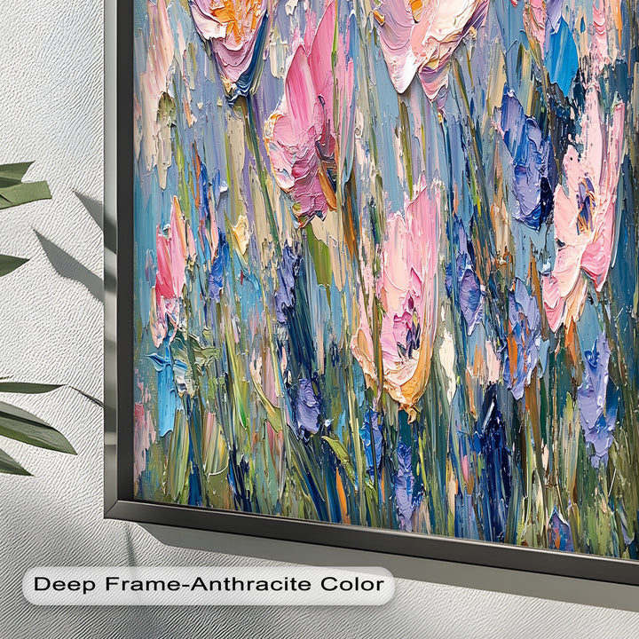 Pink and Violet Wildflower Bloom - Flower Oil Painting