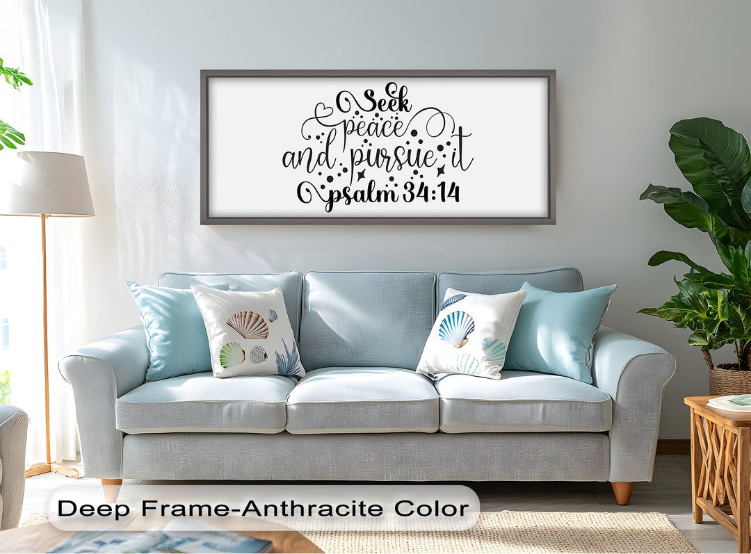 Seek Peace and Pursue It – Psalm 34:14 Christian Bible Oil Painting